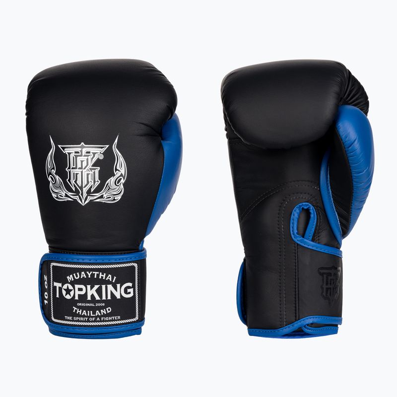 Boxerské rukavice Top King Reborn Boxing Semi Leather black/blue 3