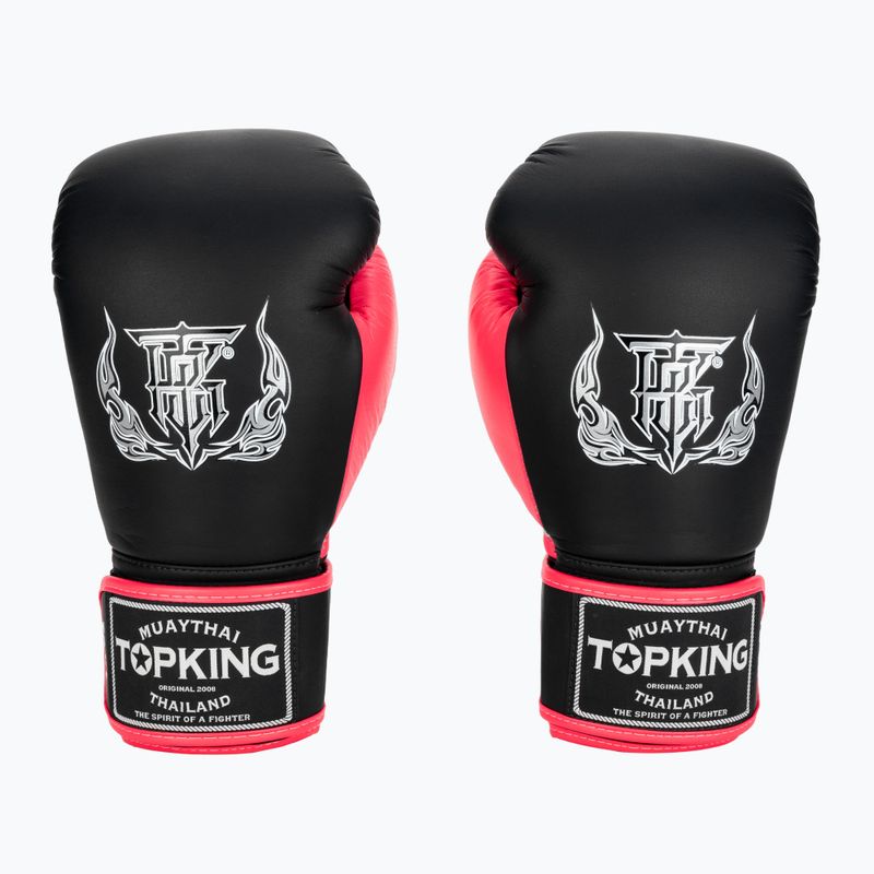 Boxerské rukavice Top King Reborn Boxing Semi Leather black/pink