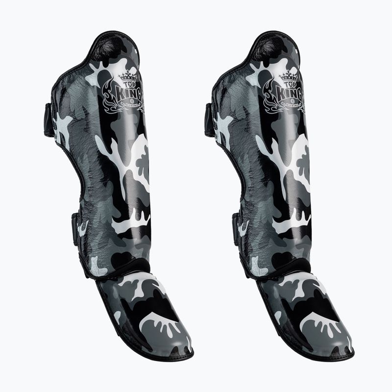 Top King Empower Camouflage sivé chrániče holennej kosti a chodidla TKSGEM-03-GY-L