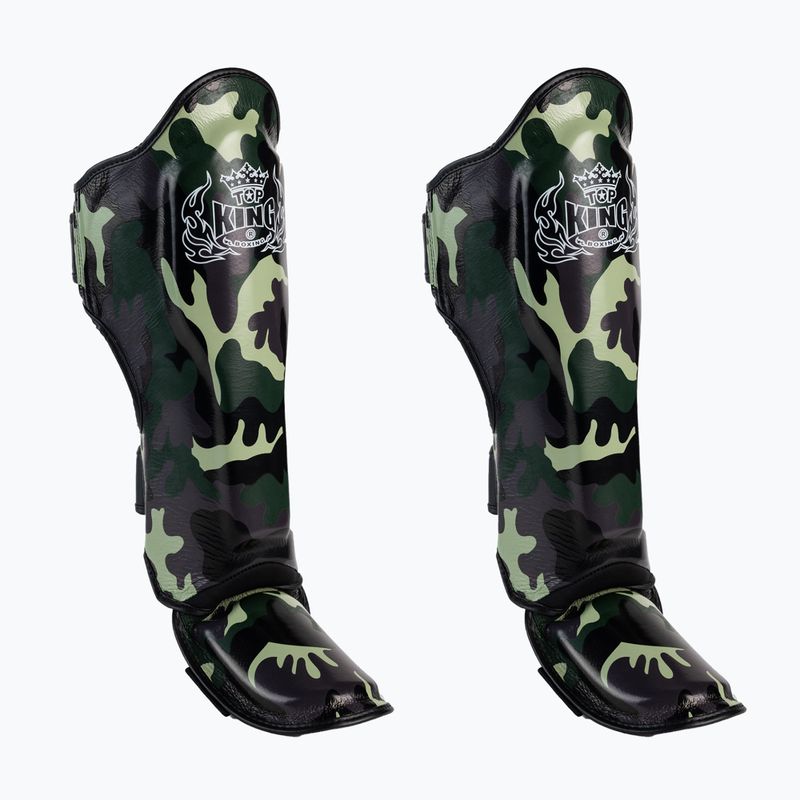 Top King Empower Camouflage zelené chrániče holennej kosti a chodidla TKSGEM-03-GN-L