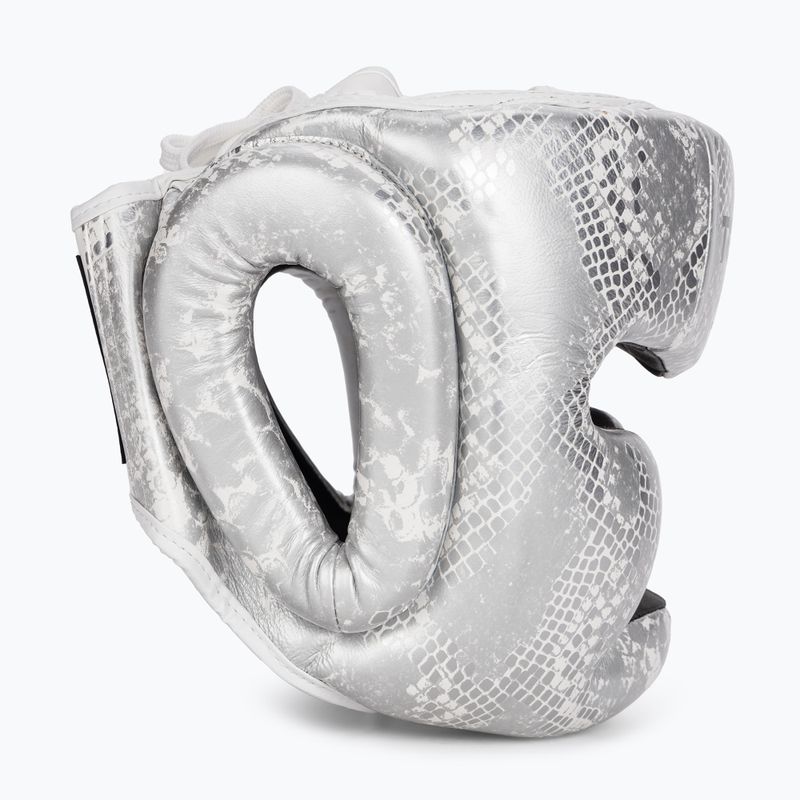 Boxerská prilba Top King Super Star white/silver 2