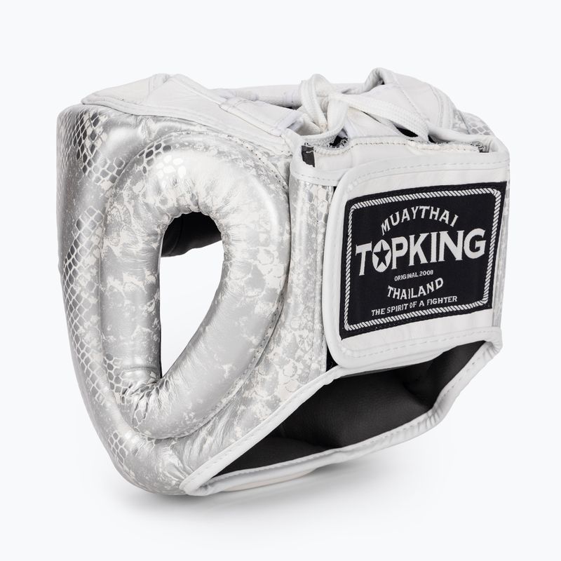 Boxerská prilba Top King Super Star white/silver 3