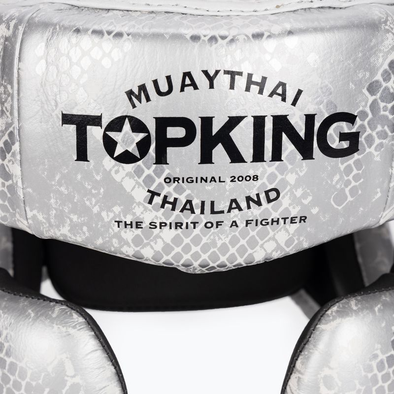 Boxerská prilba Top King Super Star white/silver 4