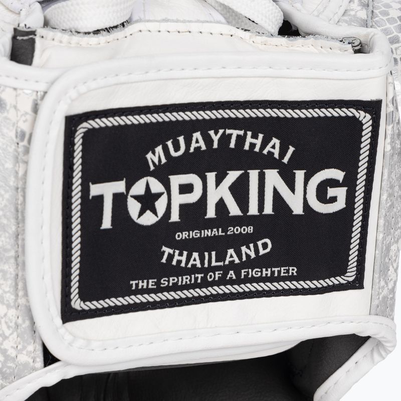 Boxerská prilba Top King Super Star white/silver 5