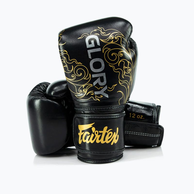 Boxerské rukavice Fairtex Glory Kickboxing Competition Training black/gold 5