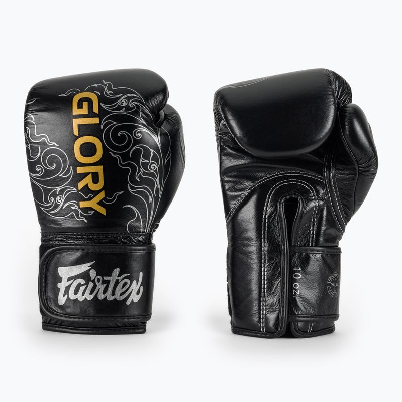 Boxerské rukavice Fairtex Glory Kickboxing Competition Training Boxerské black/silver