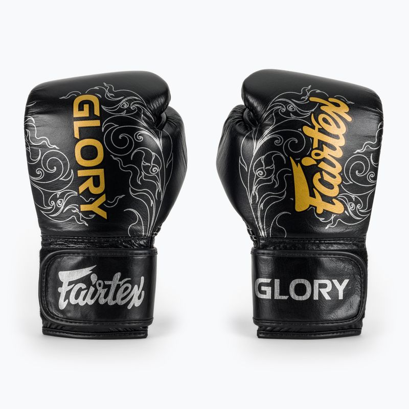 Boxerské rukavice Fairtex Glory Kickboxing Competition Training Boxerské black/silver 2