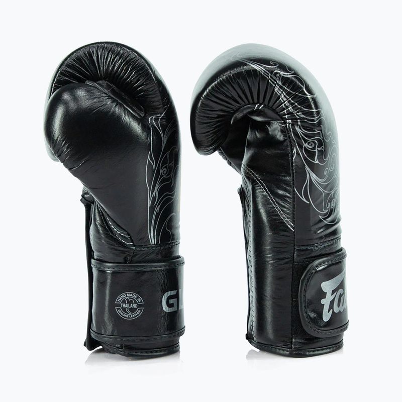 Boxerské rukavice Fairtex Glory Kickboxing Competition Training Boxerské black/silver 3