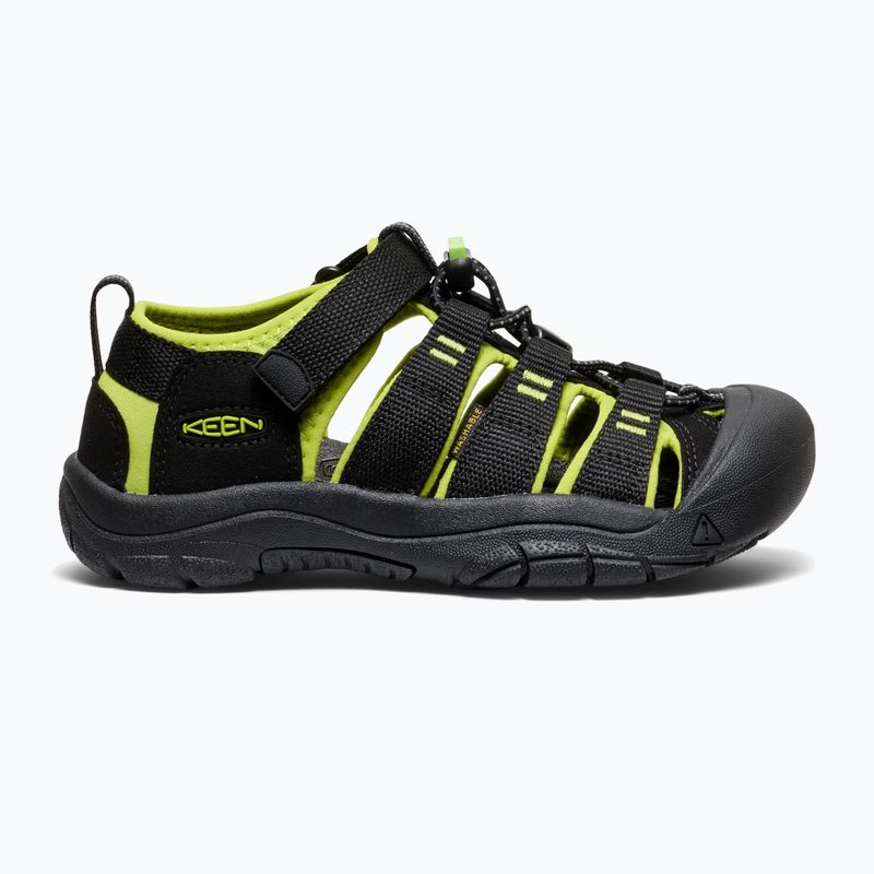 Detské sandále KEEN Newport H2 black/lime green 2