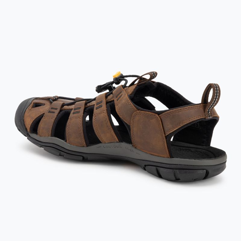 KEEN Clearwater Cnx Leather dark earth/black pánske sandále 3