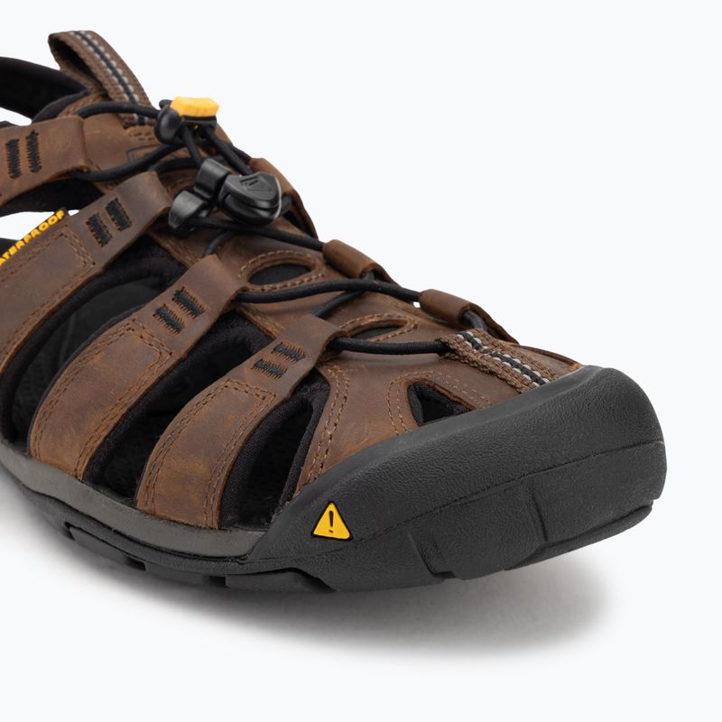 KEEN Clearwater Cnx Leather dark earth/black pánske sandále 7