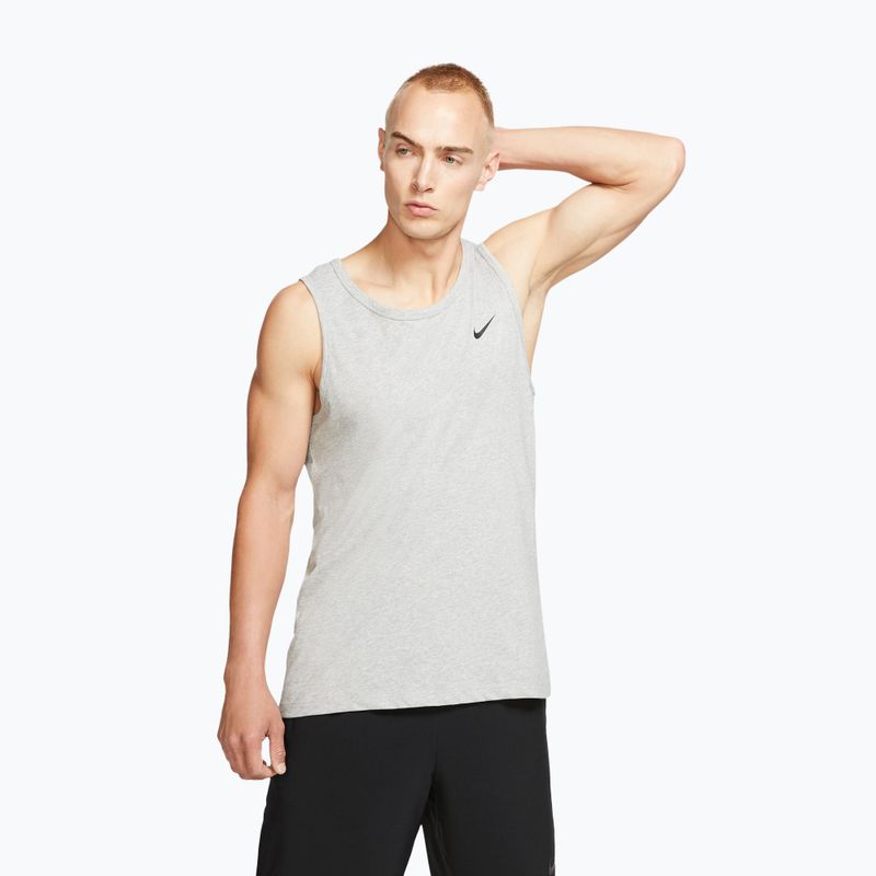 Pánske tréningové tričko Nike Dri-Fit TT dark grey heather/black