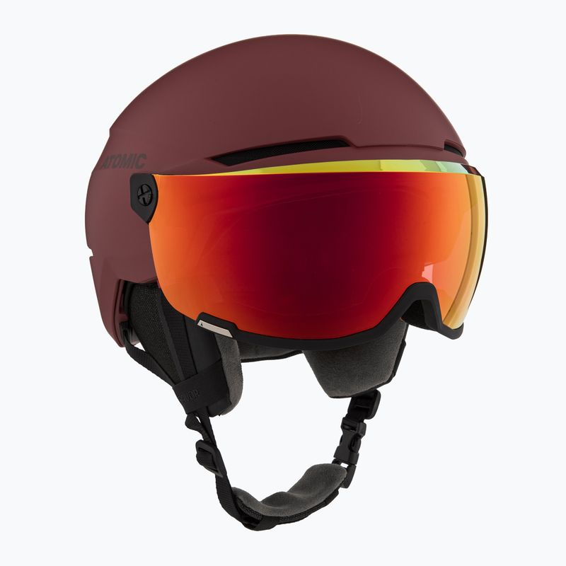Lyžiarska prilba Atomic Savor Visor Stereo maroon/red stereo