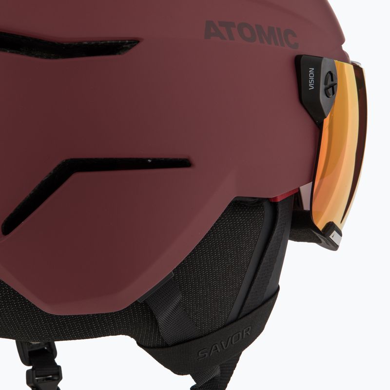Lyžiarska prilba Atomic Savor Visor Stereo maroon/red stereo 8