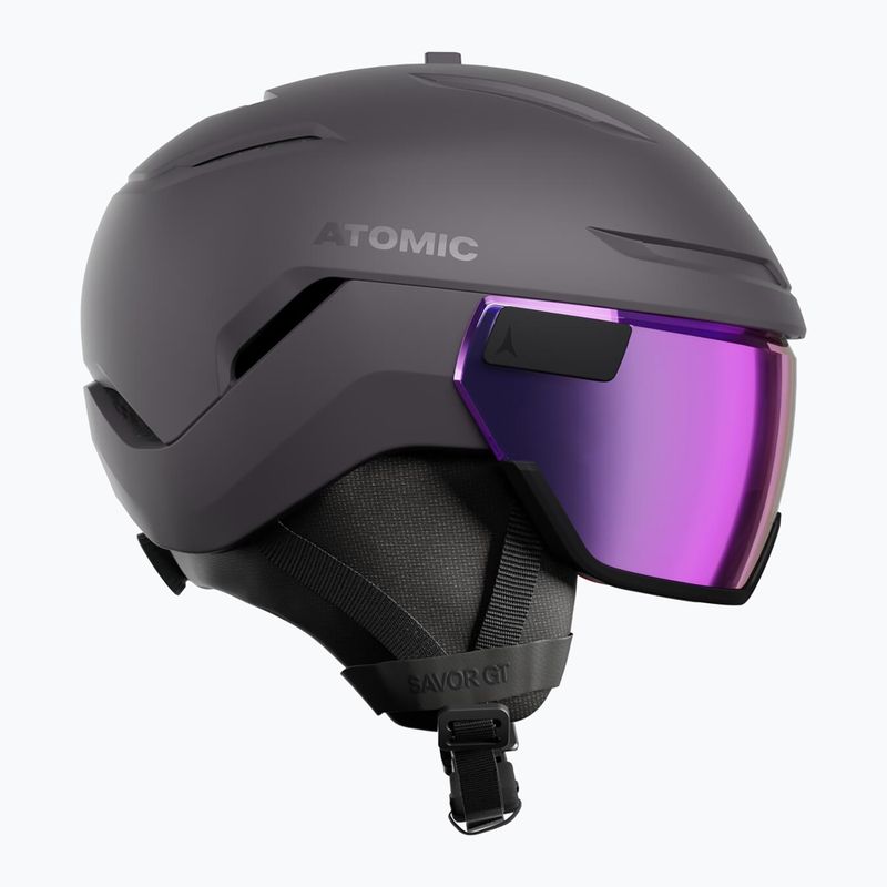 Lyžiarska prilba Atomic Savor GT Visor Stereo iron ore/purple stereo