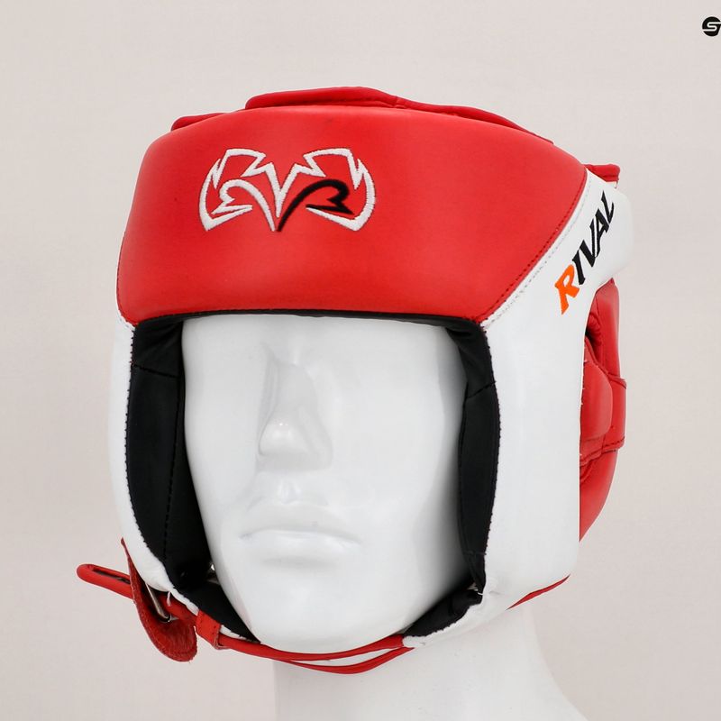 Boxerská prilba Rival Amateur Competition  Headgear červená/biela 12