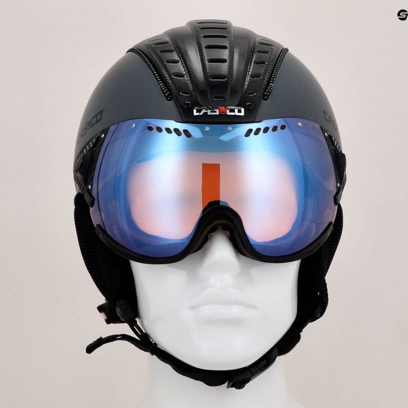Lyžiarska prilba CASCO SP-2 Photomatic Visor štruktúrovaná arzénová sivá / červená 9