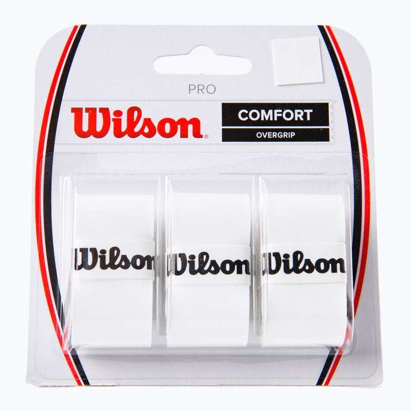 Obaly na tenisovú raketu Wilson Pro Comfort Overgrip 3 ks biele WRZ4014WH+