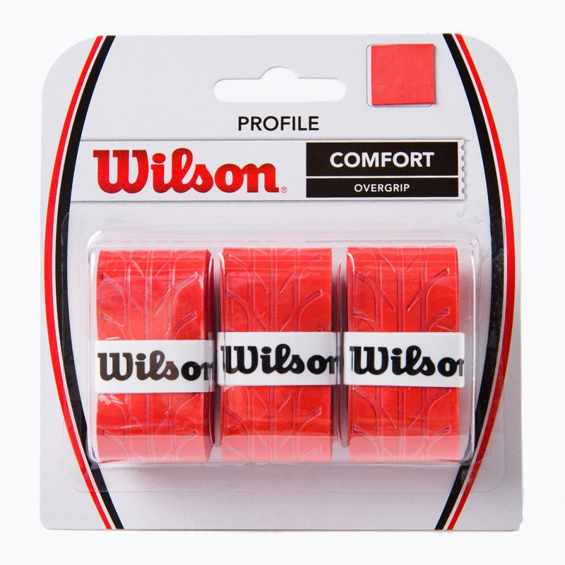 Obal na tenisovú raketu Wilson Profile Overgrip 3 ks červený WRZ4025RD+