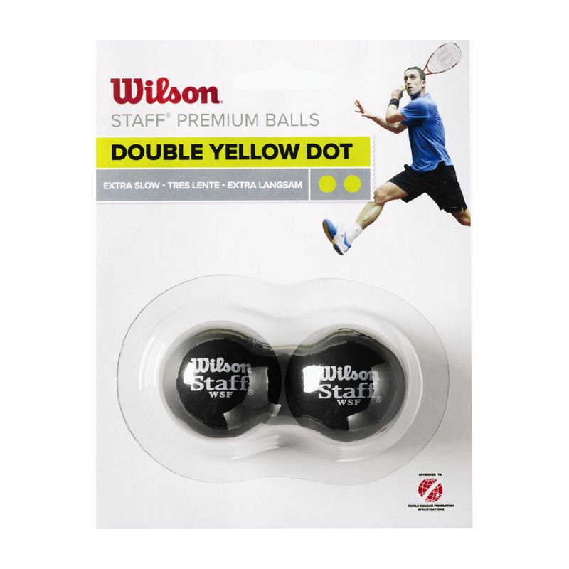 Loptička Wilson Staff Squash Ball Dbl Ye Dot 2 ks čierna WRT617600+.