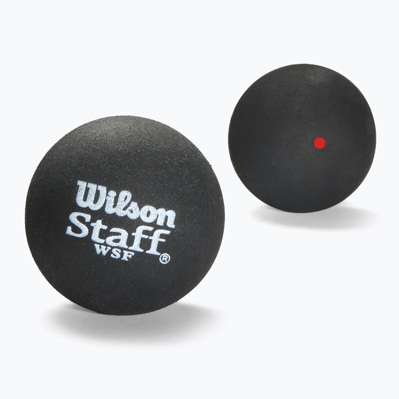 Loptičky na squash Wilson Staff Ball Red Dot 3 ks čierne.