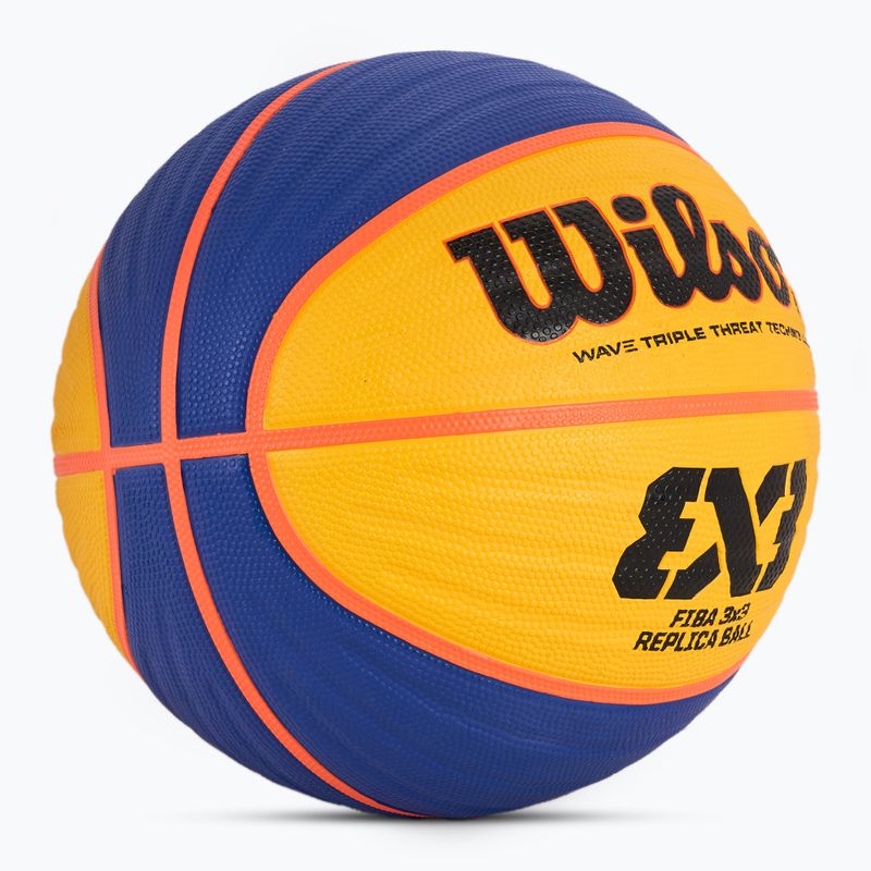 Basketbalová lopta Wilson Fiba 3x3 Replica RBR modrá/žltá veľkosť 6 2