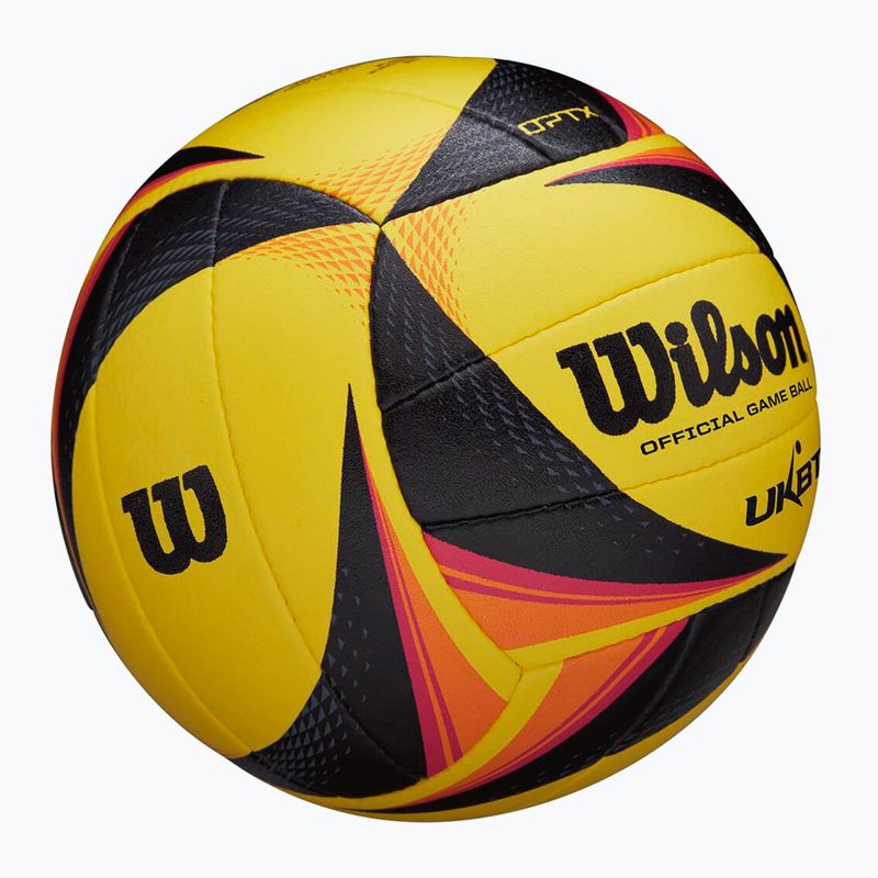 Lopta na plážový volejbal Wilson OPTX AVP VB OFFICIAL GB yellow veľkosť 5 3