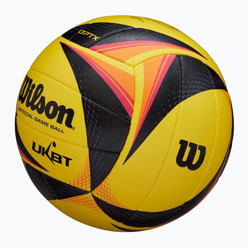 Lopta na plážový volejbal Wilson OPTX AVP VB OFFICIAL GB yellow veľkosť 5 4