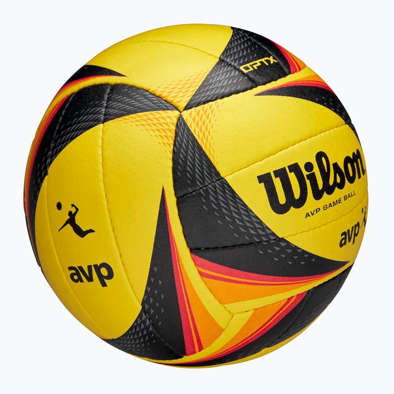 Lopta na plážový volejbal Wilson OPTX AVP VB OFFICIAL GB yellow veľkosť 5 5