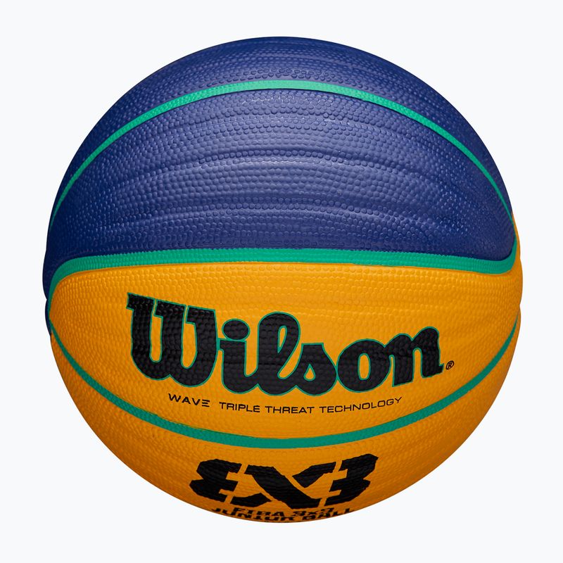 Basketbalová lopta detská Wilson Fiba 3x3 Junior modrá/žltá veľkosť 5 4