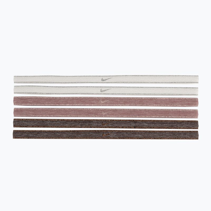 Čelenky Nike Swoosh Sport Metallic 6 ks hnedá/smokey mauve/metalická strieborná 2