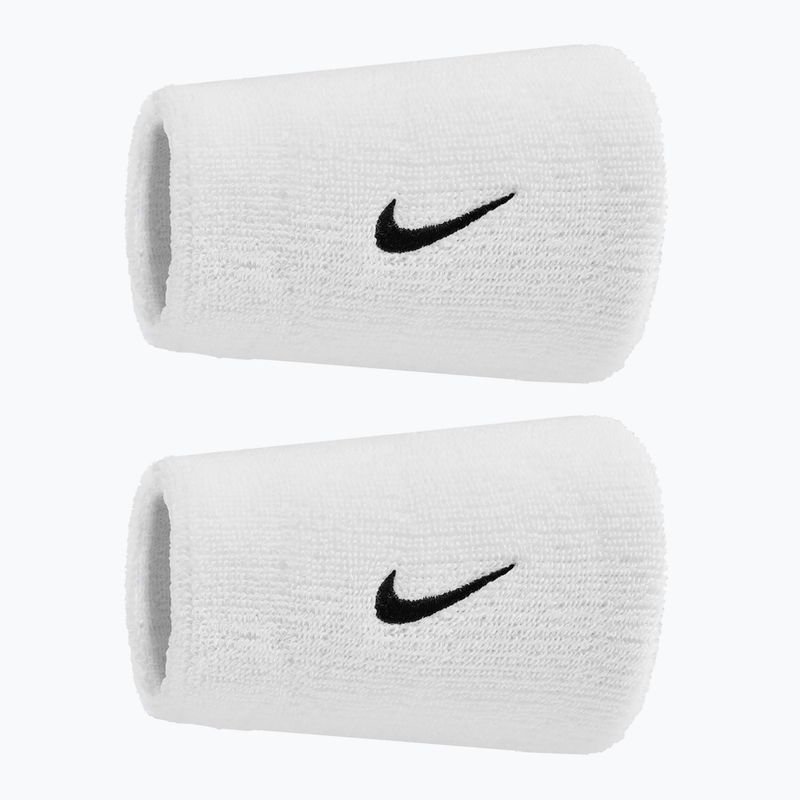 Potítka Nike Swoosh Classic Doublewide Wristbands 2 ks white/black