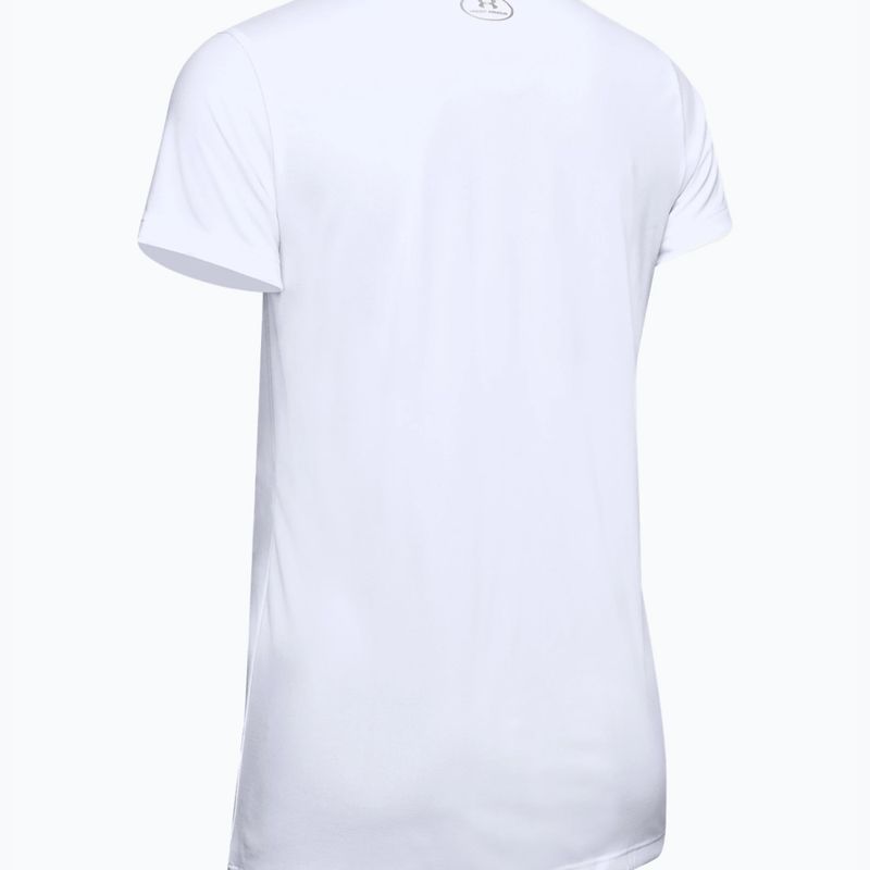 Dámske tréningové tričko Under Armour Tech SSV - Solid bielo-strieborné 1255839 5