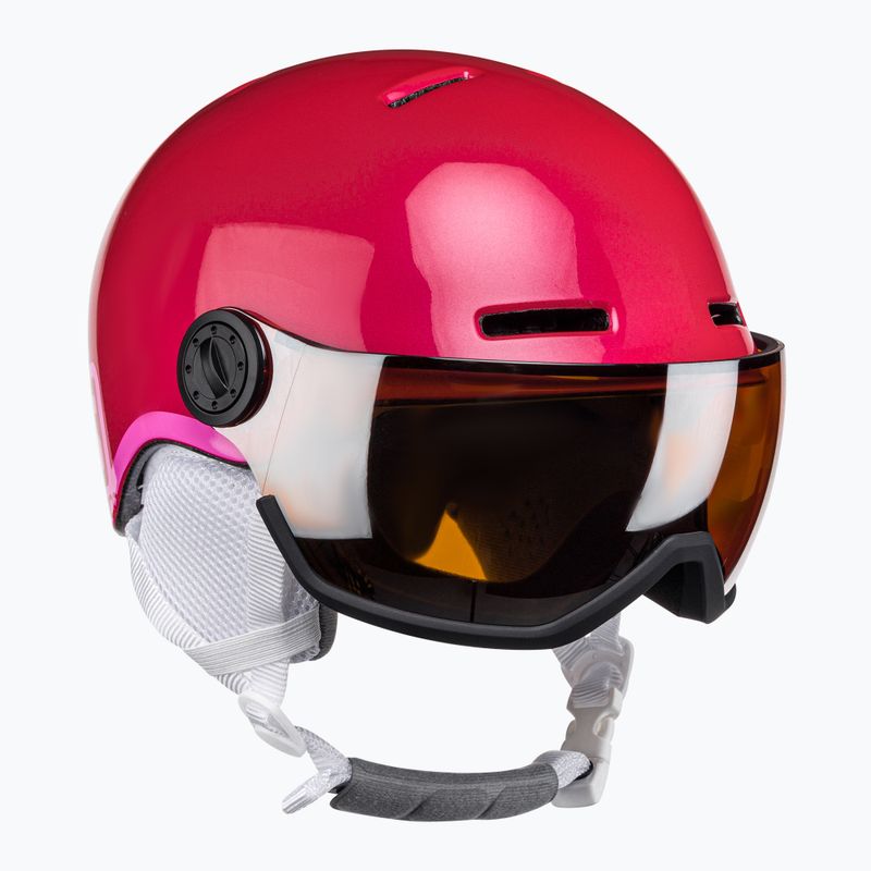 Detská lyžiarska prilba Salomon Grom Visor S2 ružová L399162