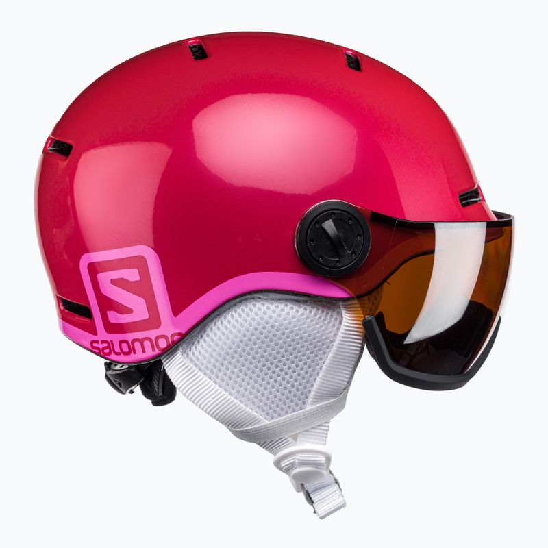 Detská lyžiarska prilba Salomon Grom Visor S2 ružová L399162 4