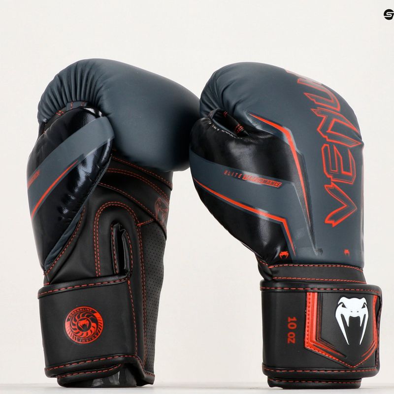 Boxerské rukavice Venum Elite Evo navy/black/red 6
