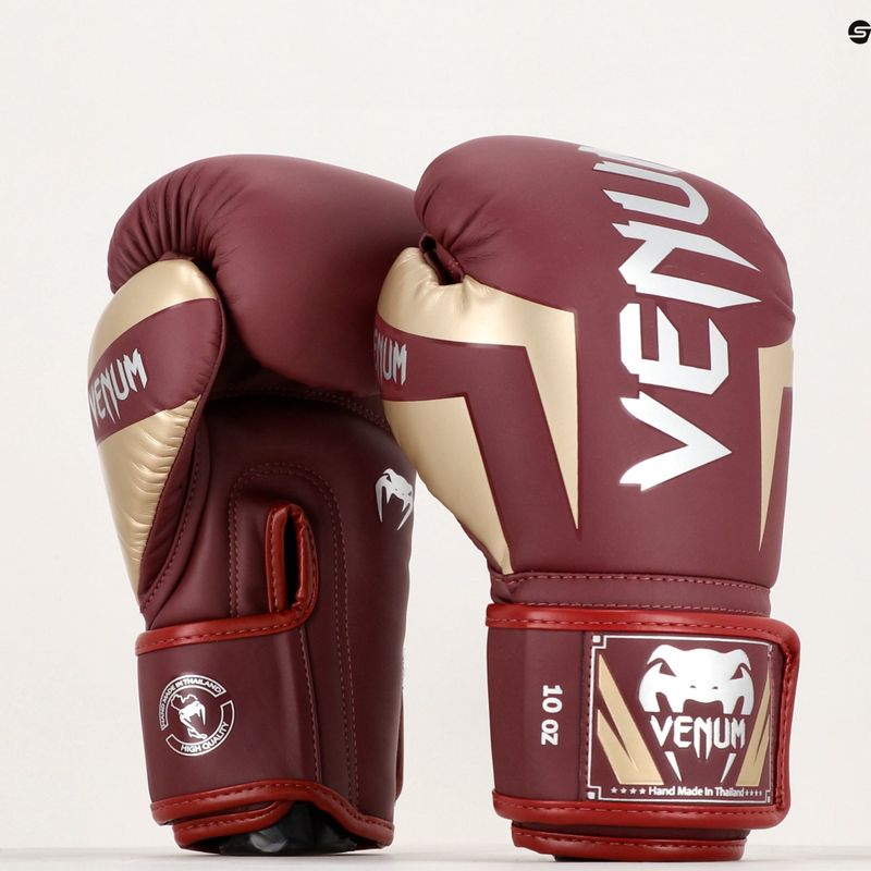 Boxerské rukavice Venum Elite bordó/zlaté 6