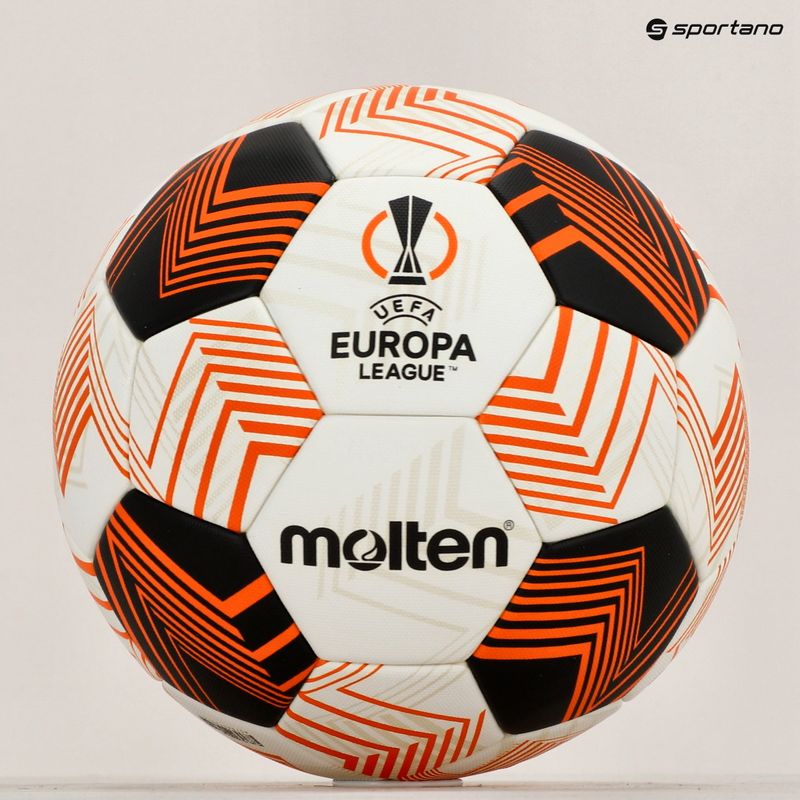Futbalový lopta Molten F5U5000-34 Fifa UEFA Europa League 23/24 white/orange veľkosť 5 5