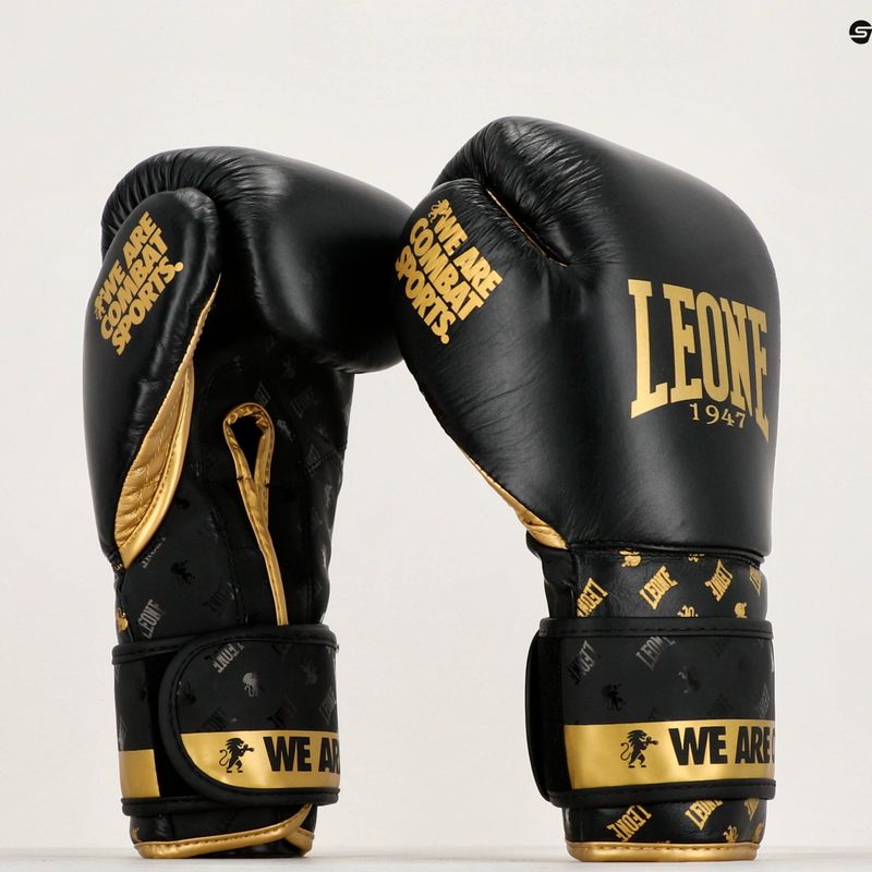 Čierno-zlaté boxerské rukavice Leone Dna GN220 9