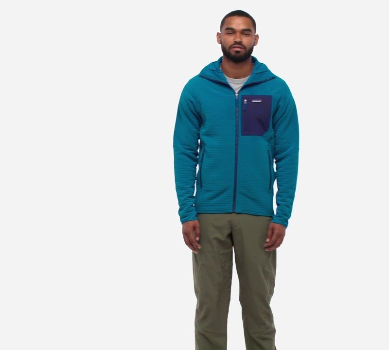 Pánska softshellová bunda Patagonia R2 TechFace Hoody belay blue 12