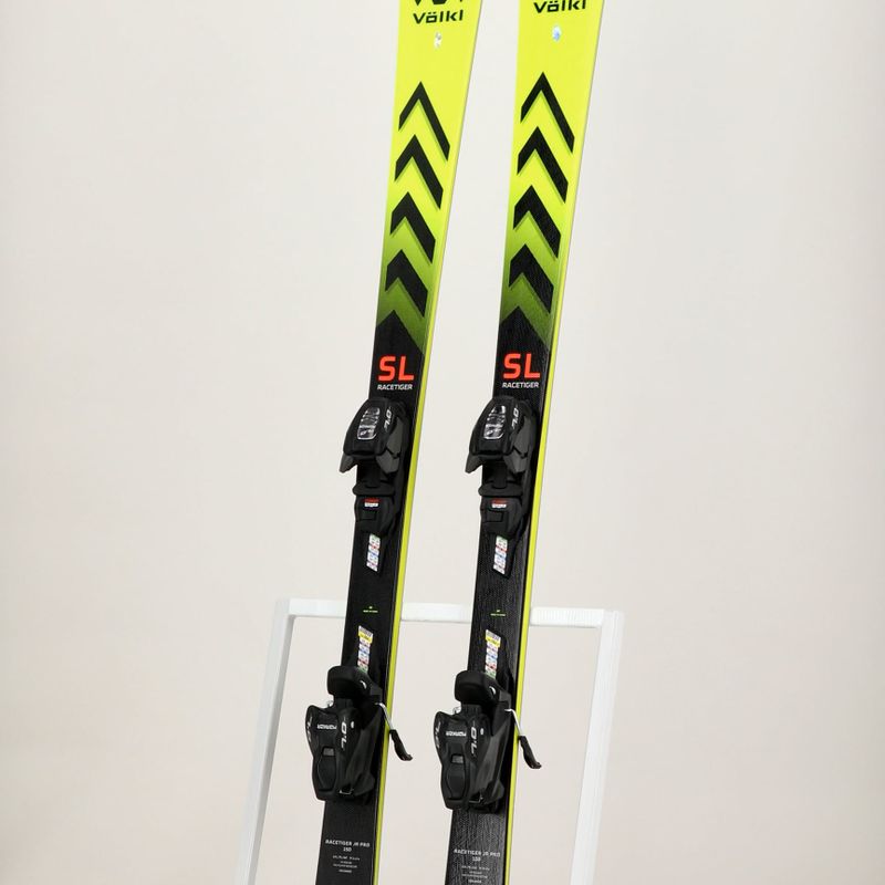 Detské zjazdové lyže Völkl Racetiger Junior Pro + 7.0 VMotion Jr flo yellow/black 7