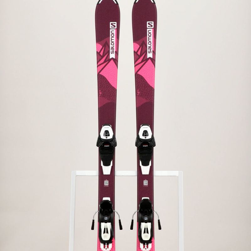 Detské zjazdové lyže Salomon Lux Jr M + L6 bordeau/pink 11