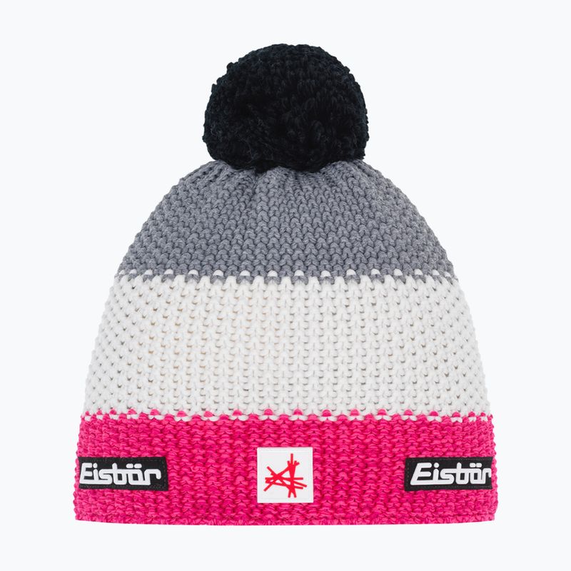 Zimná čiapka Eisbar Star Pompon SA pink melange/white/grey