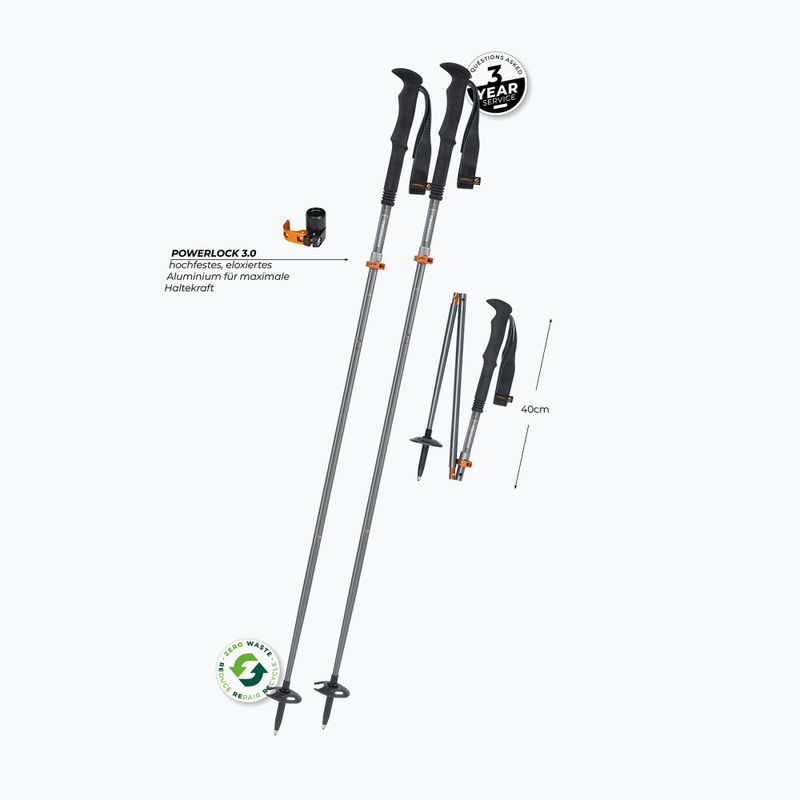 Trekingové palice Komperdell FX Lite Ti Vario strieborné/oranžové 2