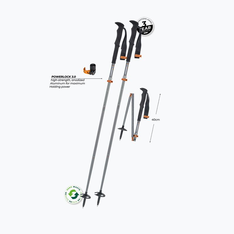 Trekingové palice Komperdell FX Lite Ti Vario Compact silver/orange 2