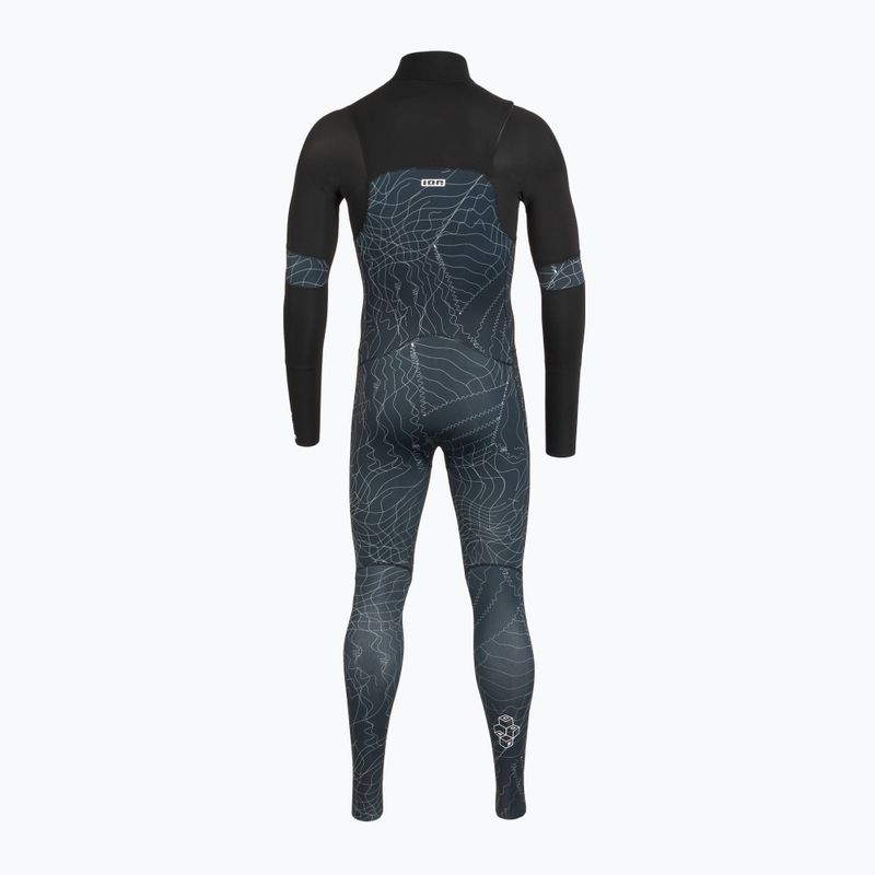Pánsky plavecký neoprénový oblek ION Seek Core 3/2 mm Front Zip distorted black 3