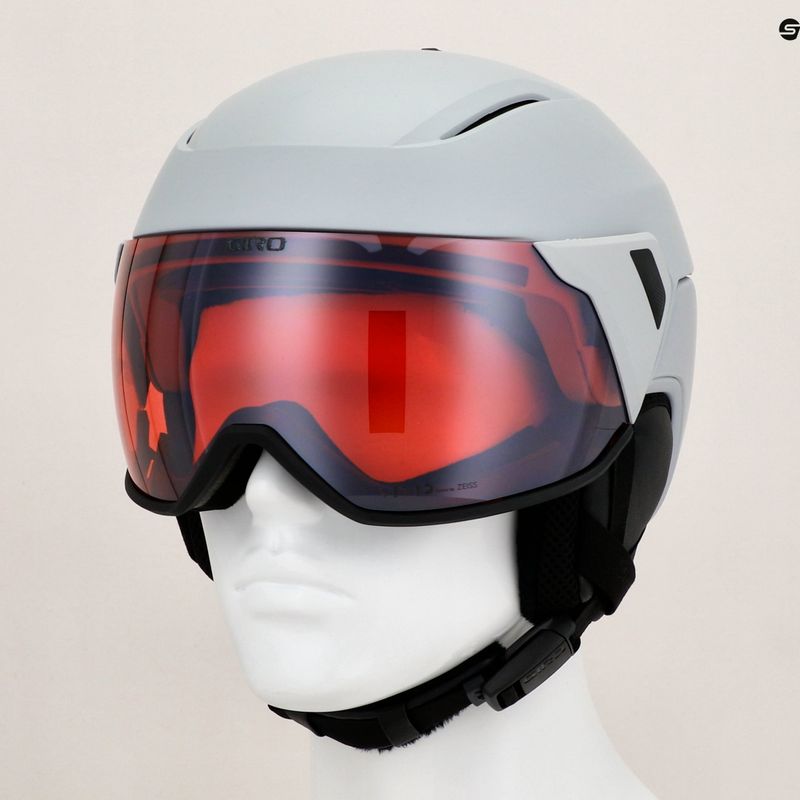Lyžiarska prilba Giro Orbit Spherical matte light grey/vivid ember 9