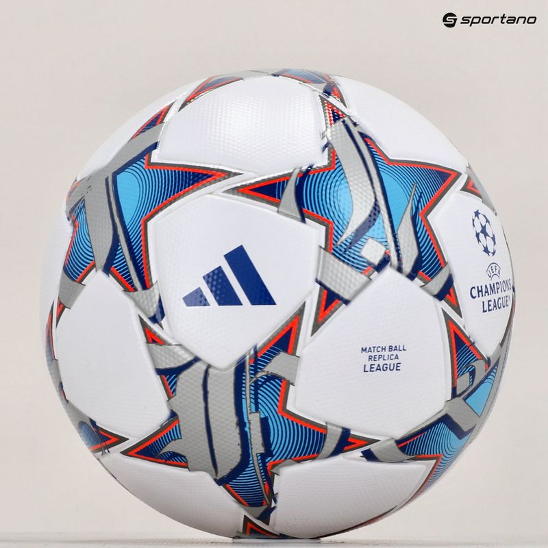 adidas UCL League 23/24 white/silver metallic/bright cyan veľkosť 5 futbal 6