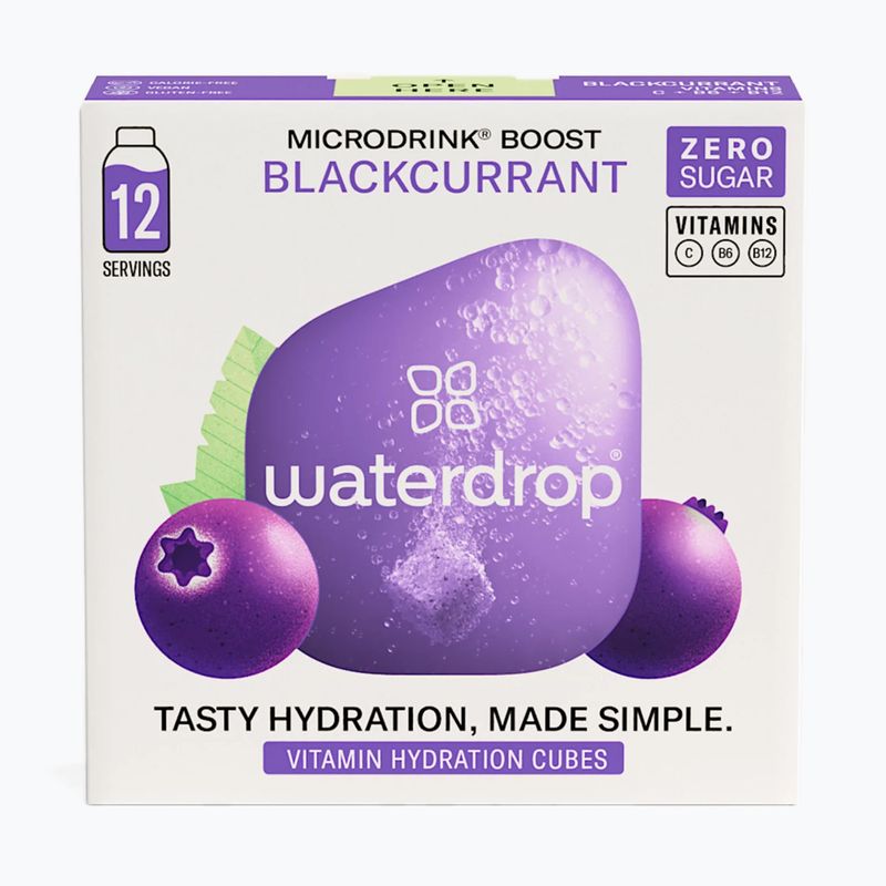 Izotonický nápoj waterdrop Microdrink Boost 12 kociek blackurrant/eldelberry