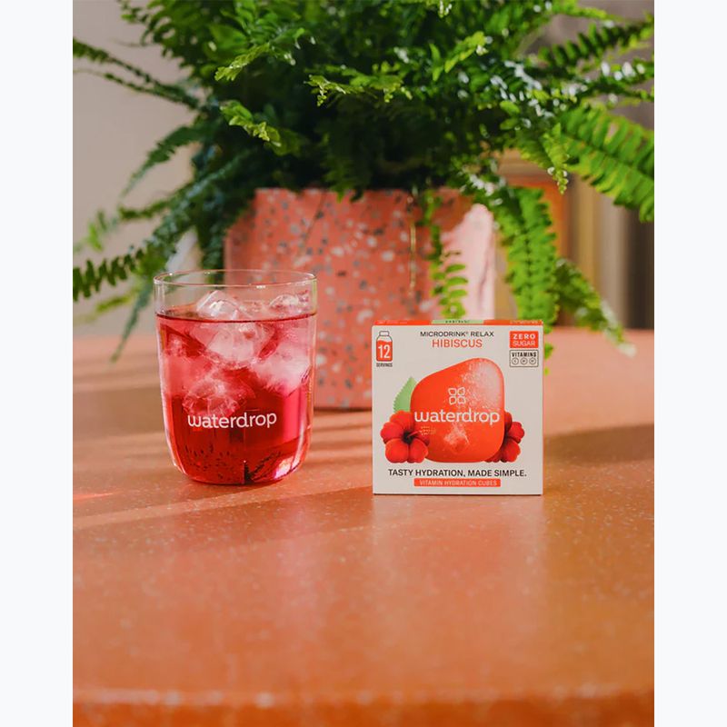 Izotonický nápoj waterdrop Microdrink Relax 12 kociek hibiscus acerola 3